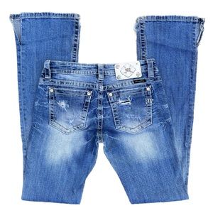 Vintage y2k Miss Me Signature Bootcut Embellished Lowrise Flared Denim Jeans